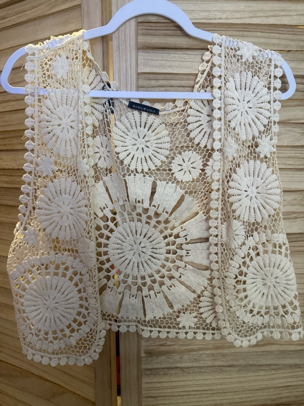 Cream Crochet Camisole Cover
